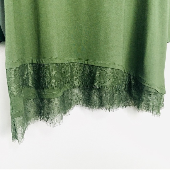 Lane Bryant Lace Embellished Tee Scoop Neck Top - Picture 4 of 7